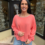 See Me Pullover - Coral Rimson Combo