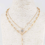 Sienna Double Layer Crystal Drop Necklace