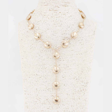 Sienna Gold Beaded Y-Drop Necklace