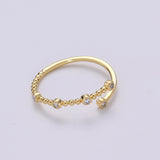 Dainty Gold Spiral Beaded Ring