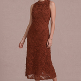 Sienna Floral Appliqué Sleeveless Midi Dress