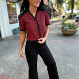 Red Black Tarra Checkered Top