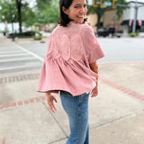 Blush Pink Romance Lace Mesh Top