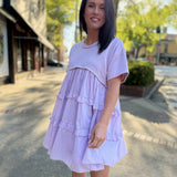 Lila Ruffle Tee Dress