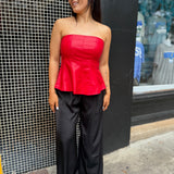 Red Lucia Pu Off Top