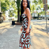 Sienna Oasis Strapless Fringe Belt Midi Dress