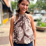 Halter Paisley Print Top