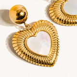 Annie Shell Heart Hoops