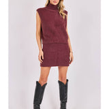 Burgundy Crosby Fuzzy Turtleneck Sweater