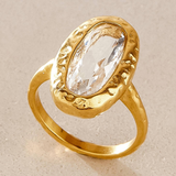 Avery 18K Gold Plated Crystal Statement Ring