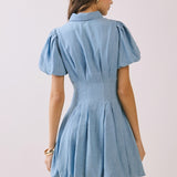 Bluebell Charm Pleated Mini Dress