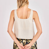 Ivory Last Night Cowl Neck Slv/Less Top