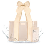 Ecru Raffia Bow Jelly Tote Bag