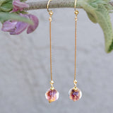 Lavender Bloom Long Chain Drop Earrings