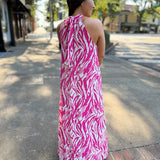 Thunder Bolt Halter Maxi Dress