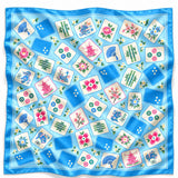 Lucky Tiles Mahjong Faux Silk Square Scarf