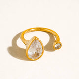 Kellan Radiant Teardrop Open Ring