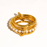 Danton Multi Stack Pearl Band Ring