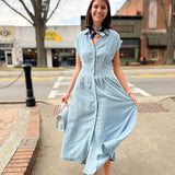 Leona Light Blue Midi Dress