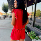Blair Scalloped Stud Mini Skort