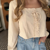 Ruffle Grace Puff Sleeve Blouse