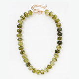 Olive Green Chunky Oval Beaded Necklace