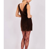 Chocolate Midnight Oil Velvet Boat Neck Dress