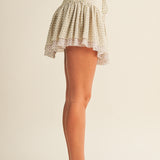 Meadow Lace-Up Ruffle Mini Skirt
