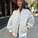 Wallpaper Floral Print Quilted Oversized Jacket
