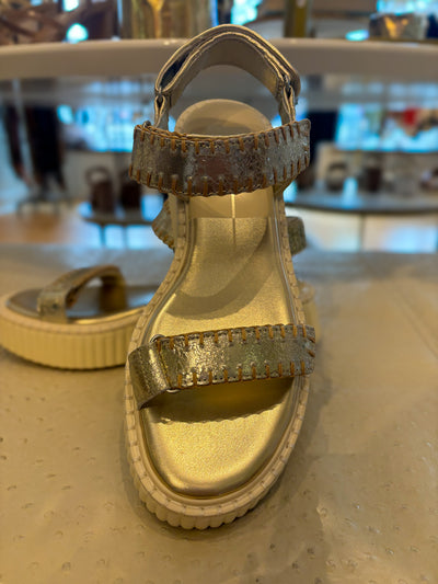 Debra Sandals - Platinum Distressed Leather