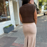 Cozy Neutral Midi Skirt