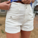 Solid Woven Shorts - Off White
