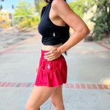 Get Your Flirt On Shorts - Candy Apple