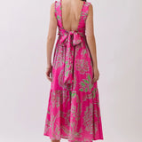 Tropic Bloom Tie-Back Midi Dress
