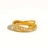 Rue Crystal Crossover Ring