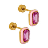 Screwback Stud Earrings - Whitney Bubblegum Pink