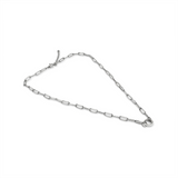Stainless Steel Paperclip Carabiner Charm Holder Necklace - Stainless