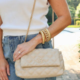 Leigh Quilted Crossbody Nude Quilted