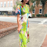 Floral Patchwork Midi Dress