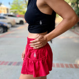 Get Your Flirt On Shorts - Candy Apple