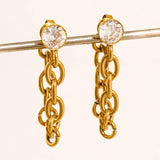 Jazlynn Crystal Cascade Chain Earrings