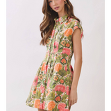 Willow Bloom Button-Front Mini Dress