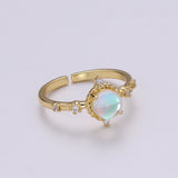 Dainty Monstone Celestial Adjustabtle Ring