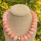 Light Pink Large Rondelle Necklace