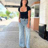 Curvy Outlaw Wide-Leg Jeans