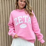 Greek Pink Established Date Mockneck Sweatshirt
