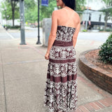 Cocoa Palm Strapless Maxi Dress
