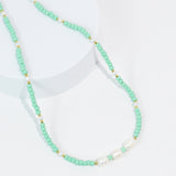 Mint Breeze Pearl Beaded Necklace