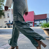 Mineral Wash Wide-Leg Cargo Lounge Pants