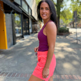 In the Wild Long Short - Neon Coral